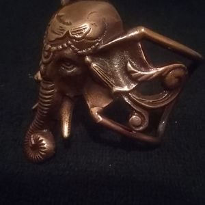 Burnished copper elephant cuff
